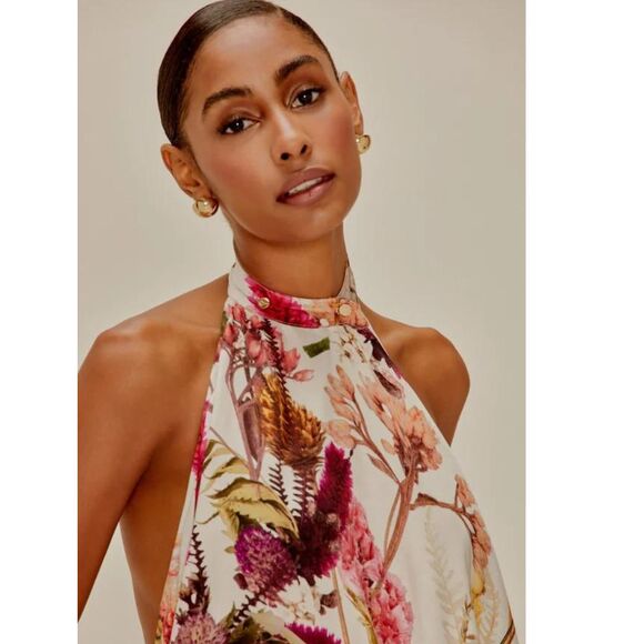 Agua De Coco Wrap Halter Cover Up Maxi Dress Small NWT - Picture 3 of 14